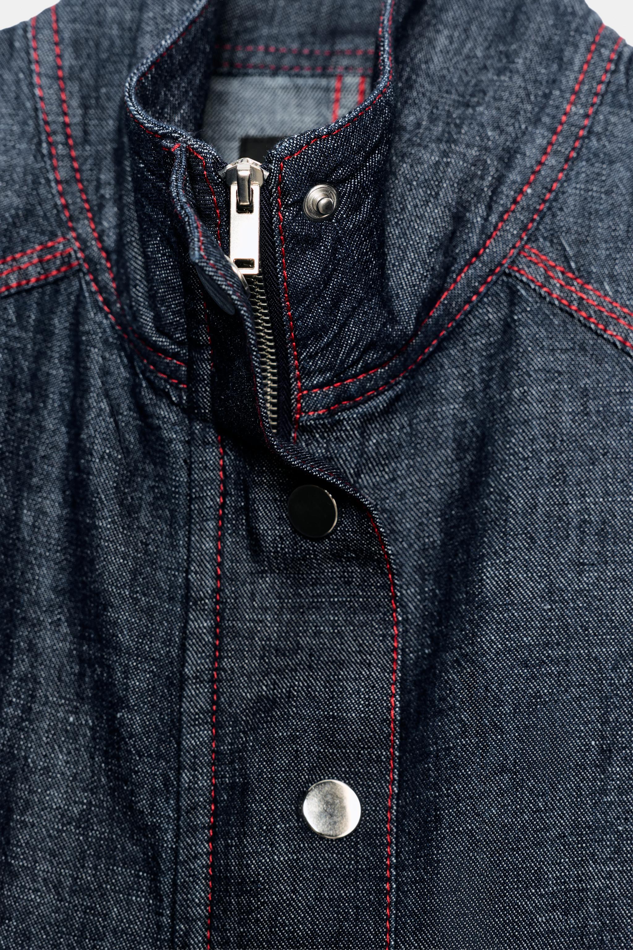 LINEN VEST WITH CONTRASTING TOPSTITCHING