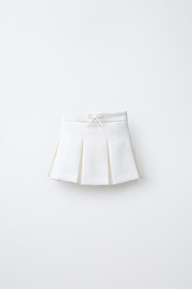 GONNA BERMUDA A PIEGHE - Bianco sporco di Zara