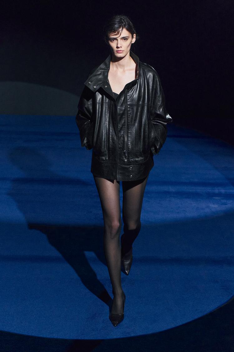 ZW COLLECTION 100% LEATHER OVERSIZE JACKET Black ZARA South Africa