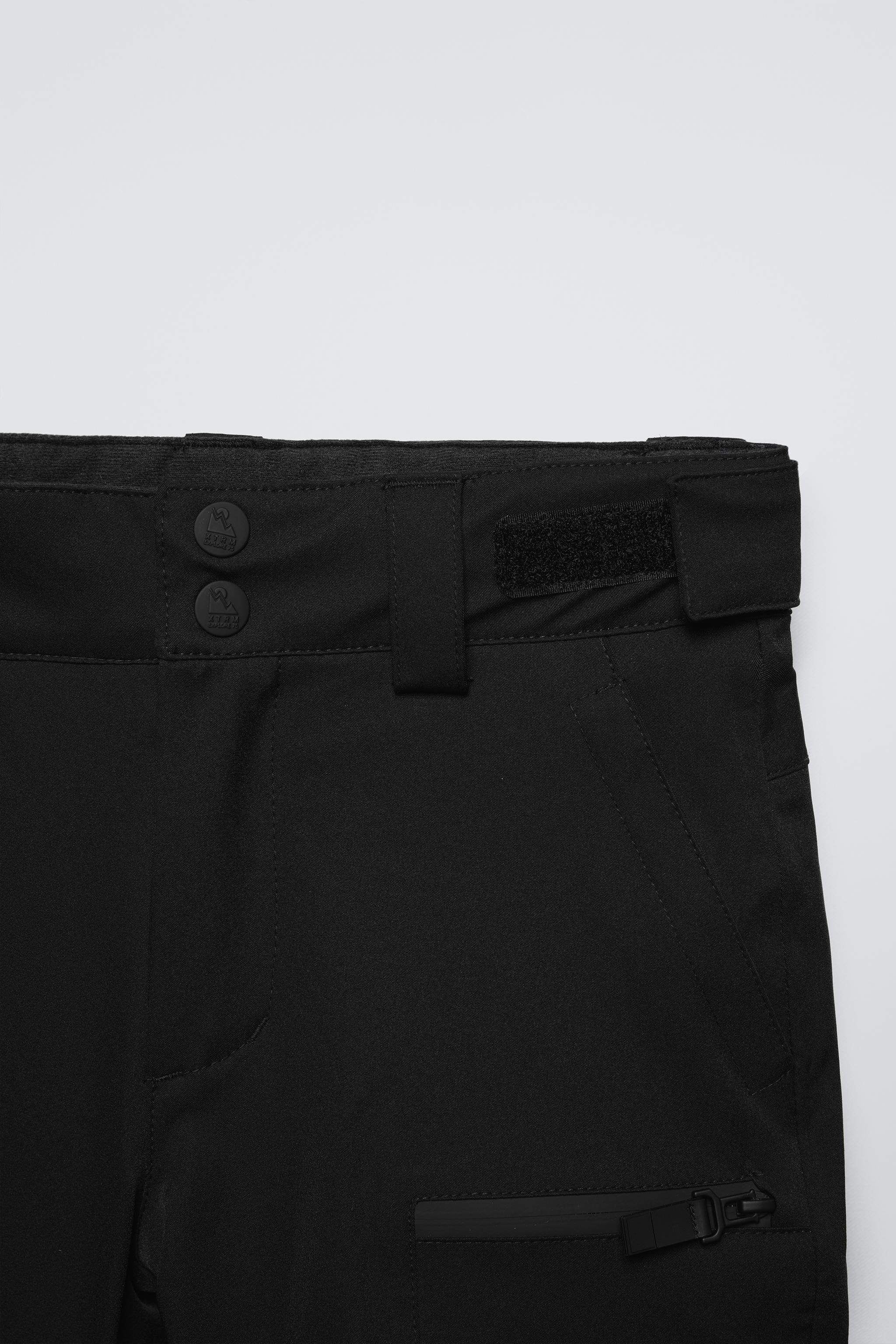 【美品】ZARA RECCO® スキー コレクション パンツ XS ブラック RECCO® TECHNOLOGY WATER RESISTANT AND WIND PROTECTION FLARED