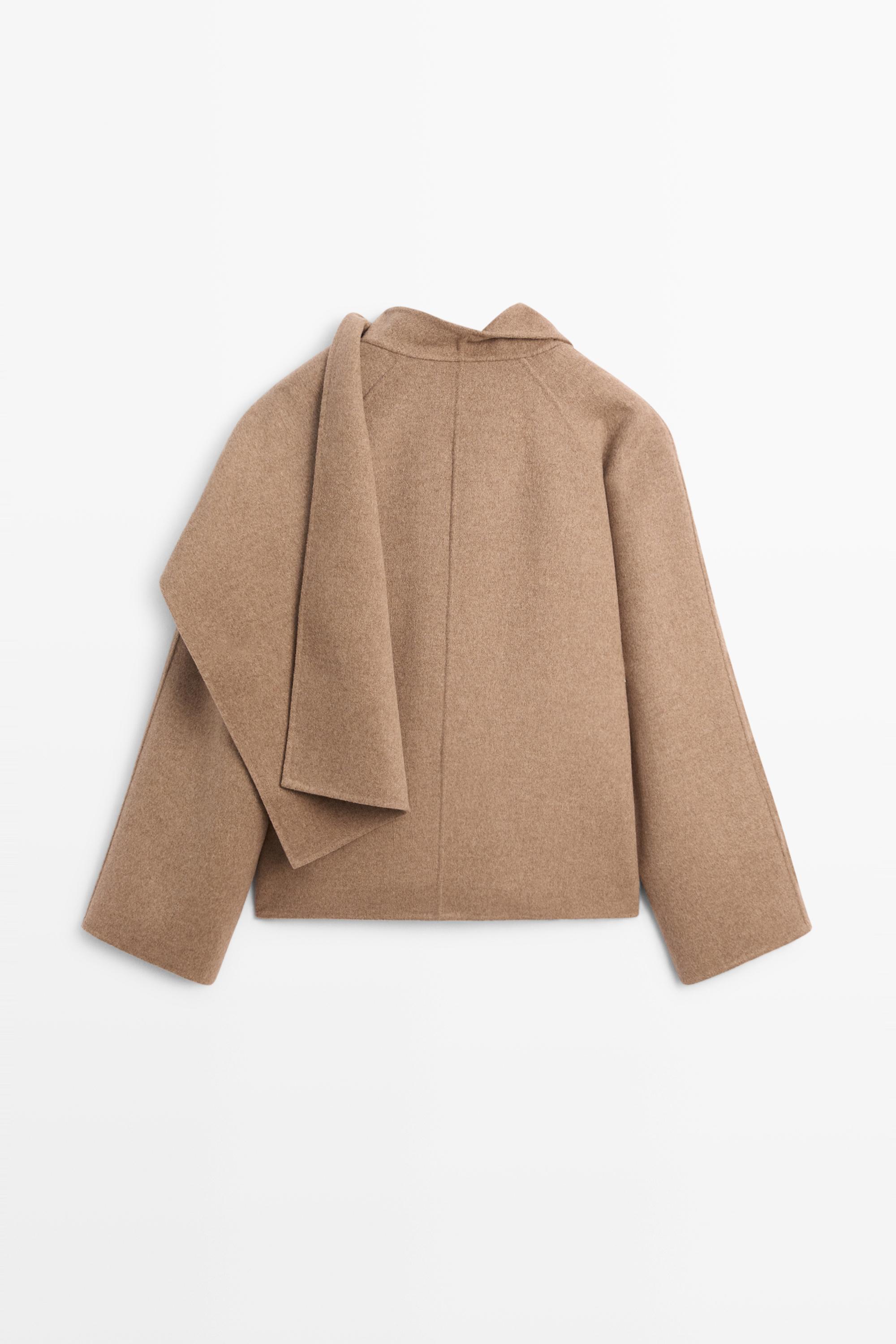 Short coat with scarf detail