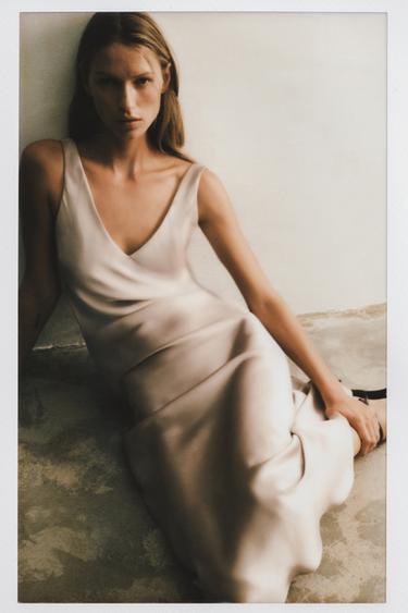 SATIN MIDI DRESS - Cava by Zara
