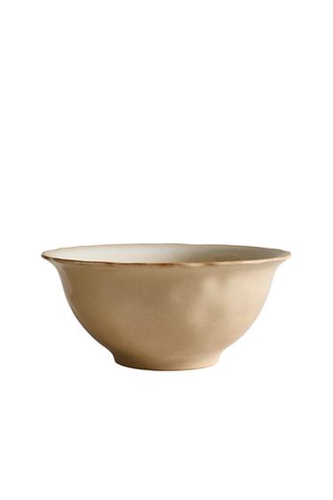 SALATSCHÜSSEL AUS STEINGUT MIT UNREGELMÄSSIGEM RAND - Cremefarben von Zara