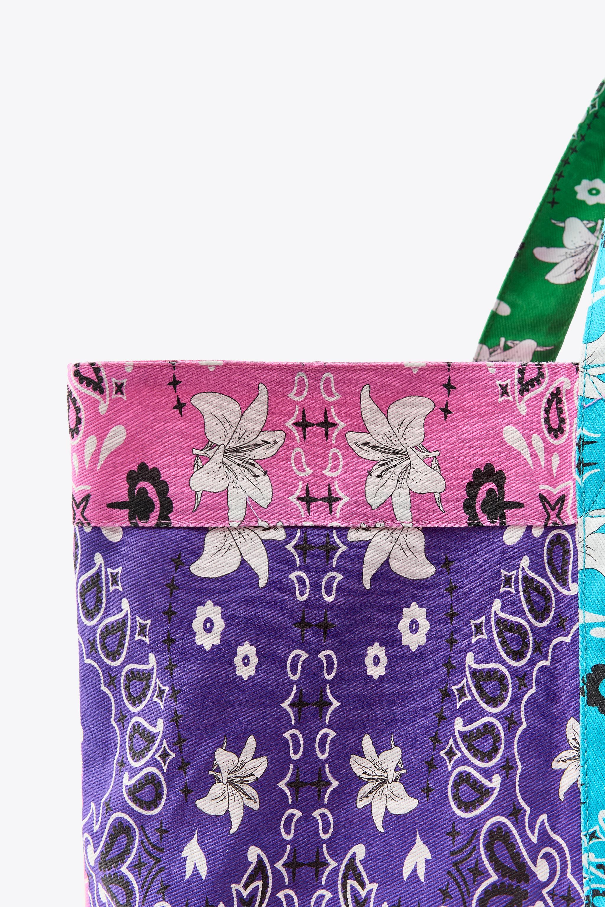 【ZARA】プリント入りツイルマキシバッグ 3183/014/330 PRINTED TWILL MAXI BAG - Multicolored | ZARA United States