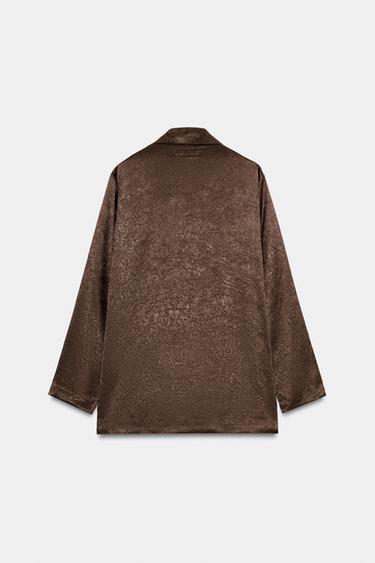 FLUID CRINKLE-EFFECT BLAZER - Brown by Zara - Image 8