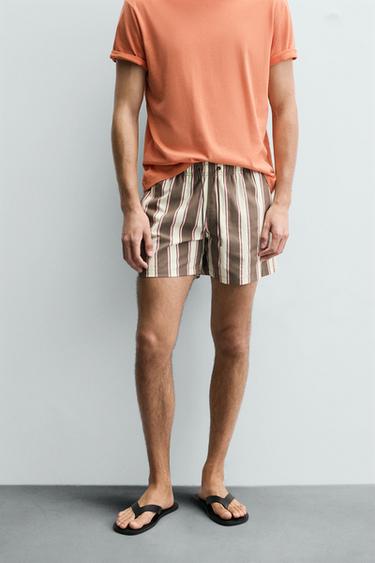 STRIPED MID-LENGTH SWIMMING TRUNKS - various by Zara - Image 1