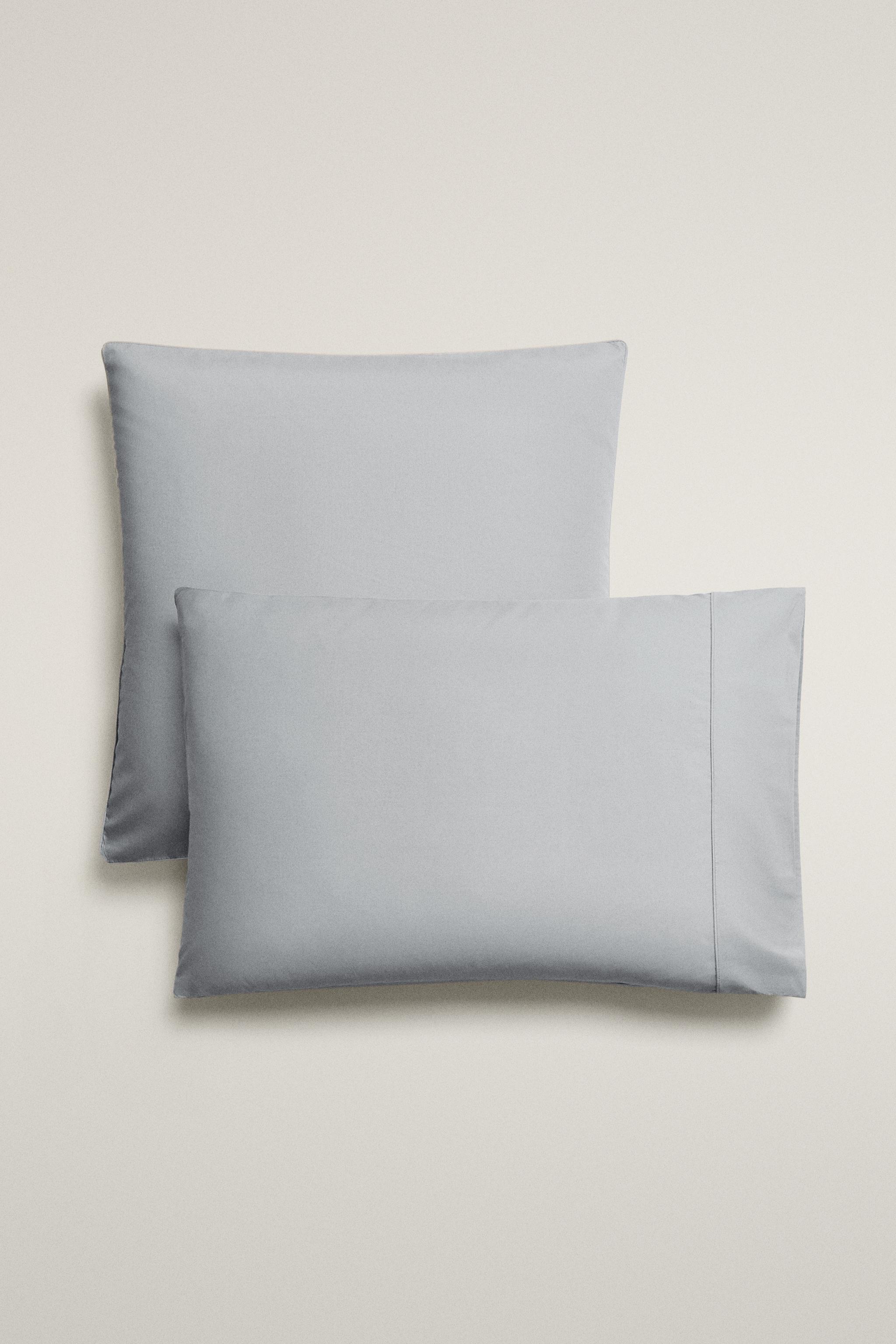 COTTON PERCALE PILLOWCASE (300 THREAD COUNT) — Blue