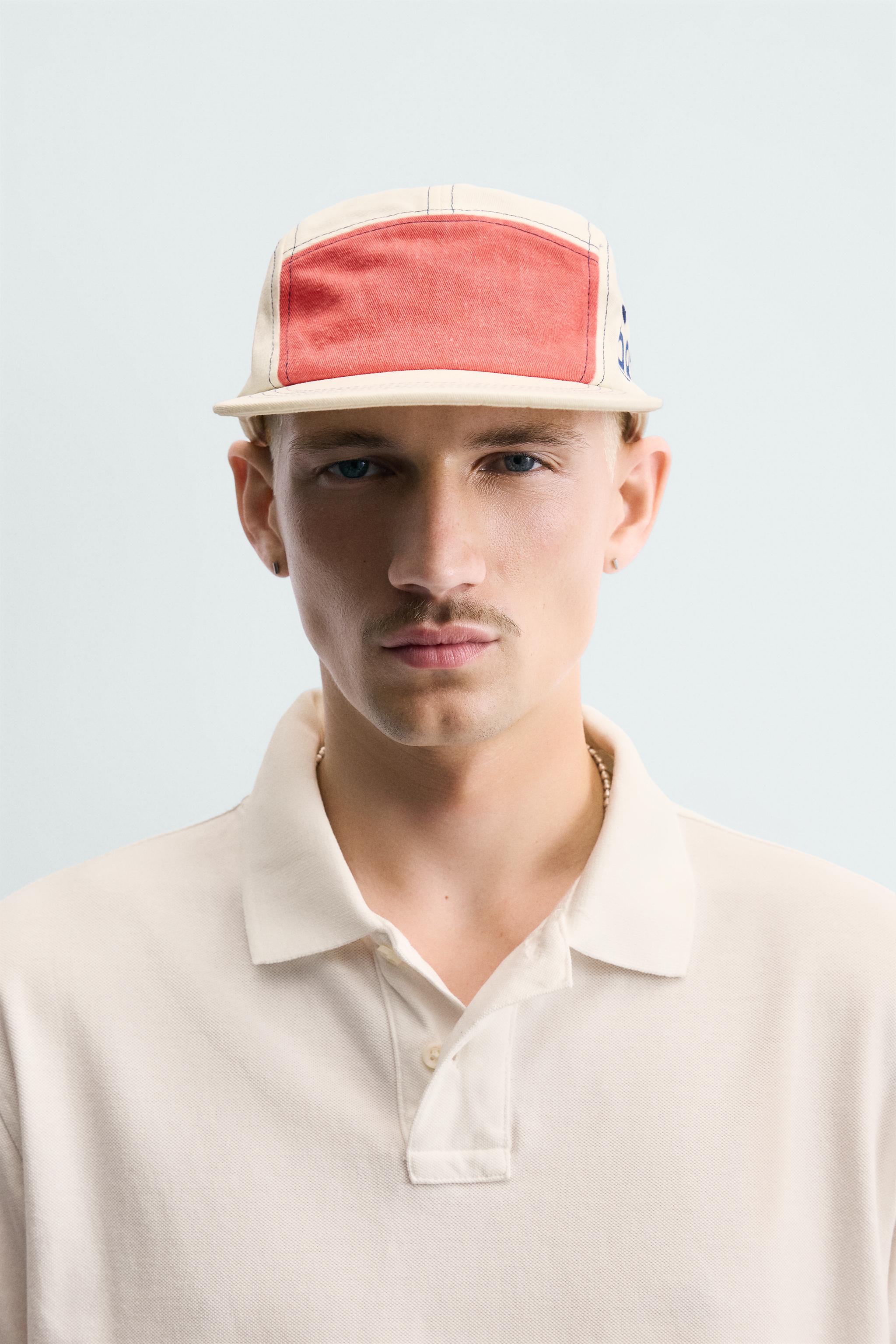 Мужские кепки Zara CONTRASTING FLAT BRIM