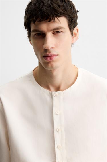 CHEMISE POLO COUPE DÉCONTRACTÉE - Blanc cassé de Zara - Image 5