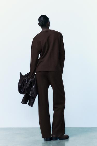 PANTALON DROIT SOFT - Chocolat de Zara - Image 2