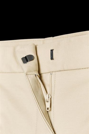 DARTED BERMUDA SHORTS WITH BELT - Light camel by Zara