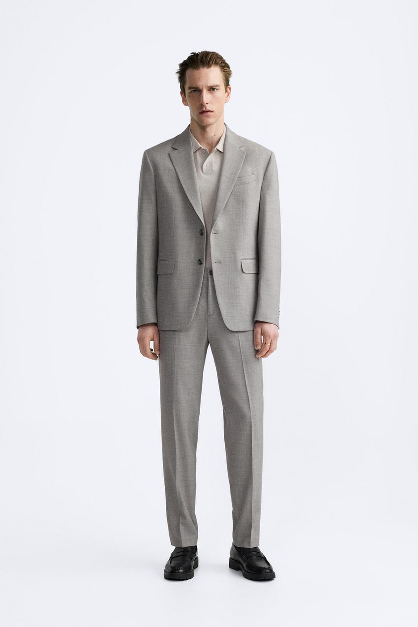 Zara, Suits & Blazers, Mens Slim Fit Zara Suit Gray Plaid Size 38
