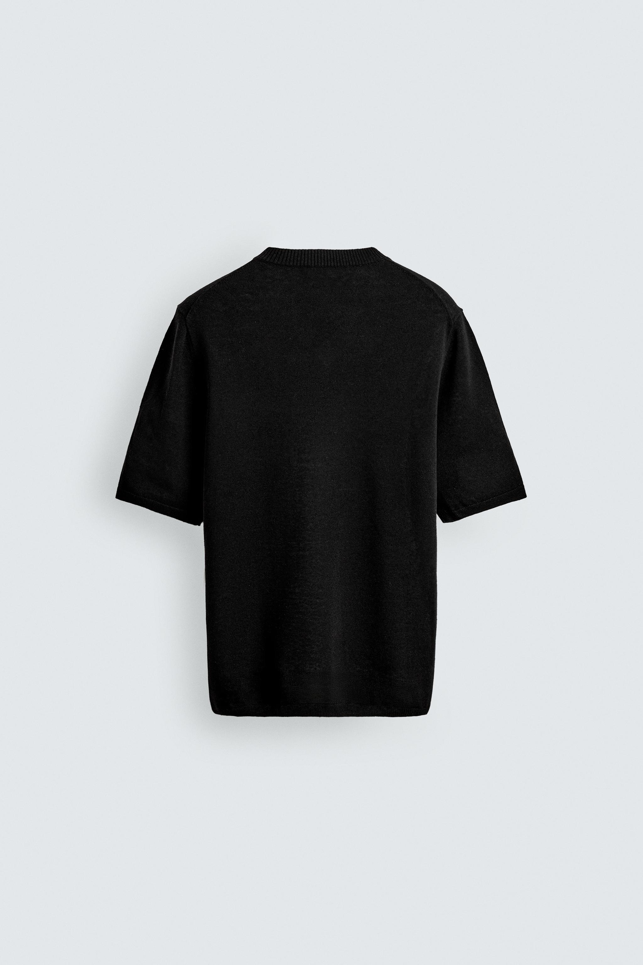 V-NECK KNIT T-SHIRT