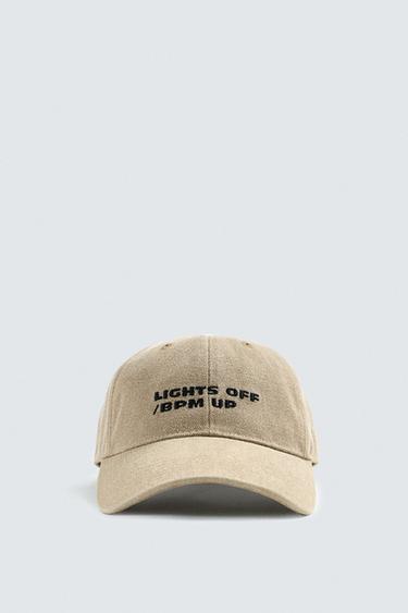 CONTRAST EMBROIDERY CAP - Beige by Zara - Image 0