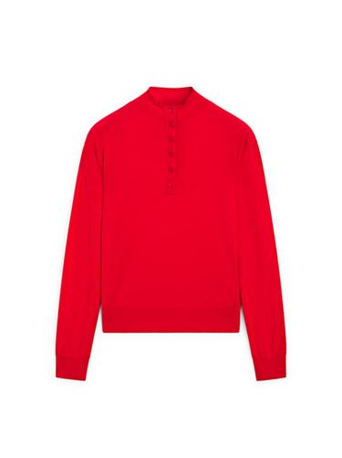 Zara Buttoned mock turtleneck knit sweater - Red