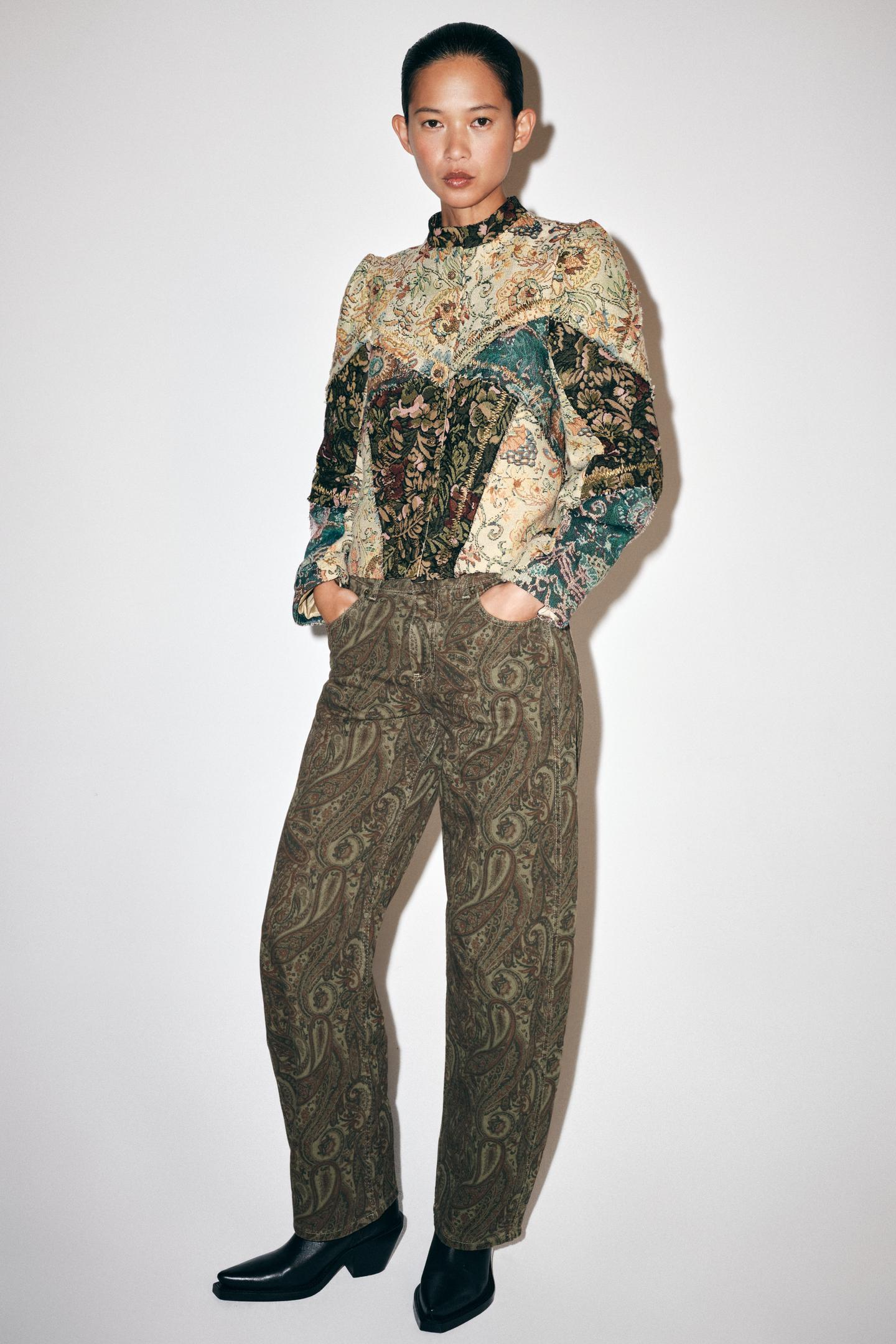 Женская куртка Zara ZW Collection Jacquard, цвет: Разноцветный