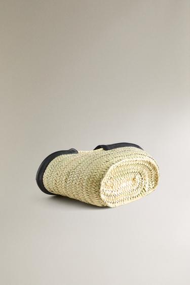 MINI TOTE BAG WITH LEATHER DETAIL - Black by Zara - Image 3