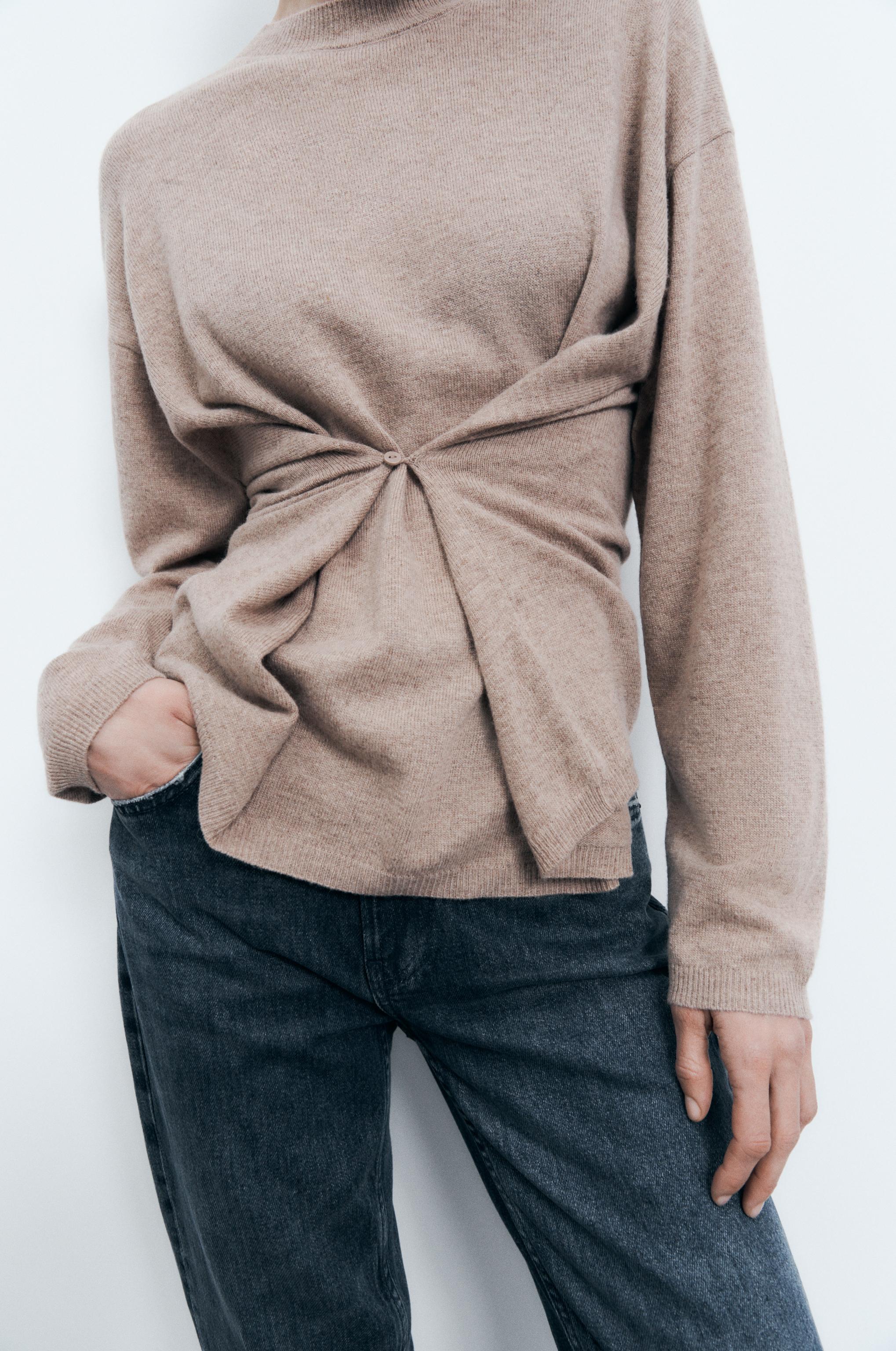 WOOL BLEND MULTIWAY KNIT SWEATER - Grey | ZARA Australia