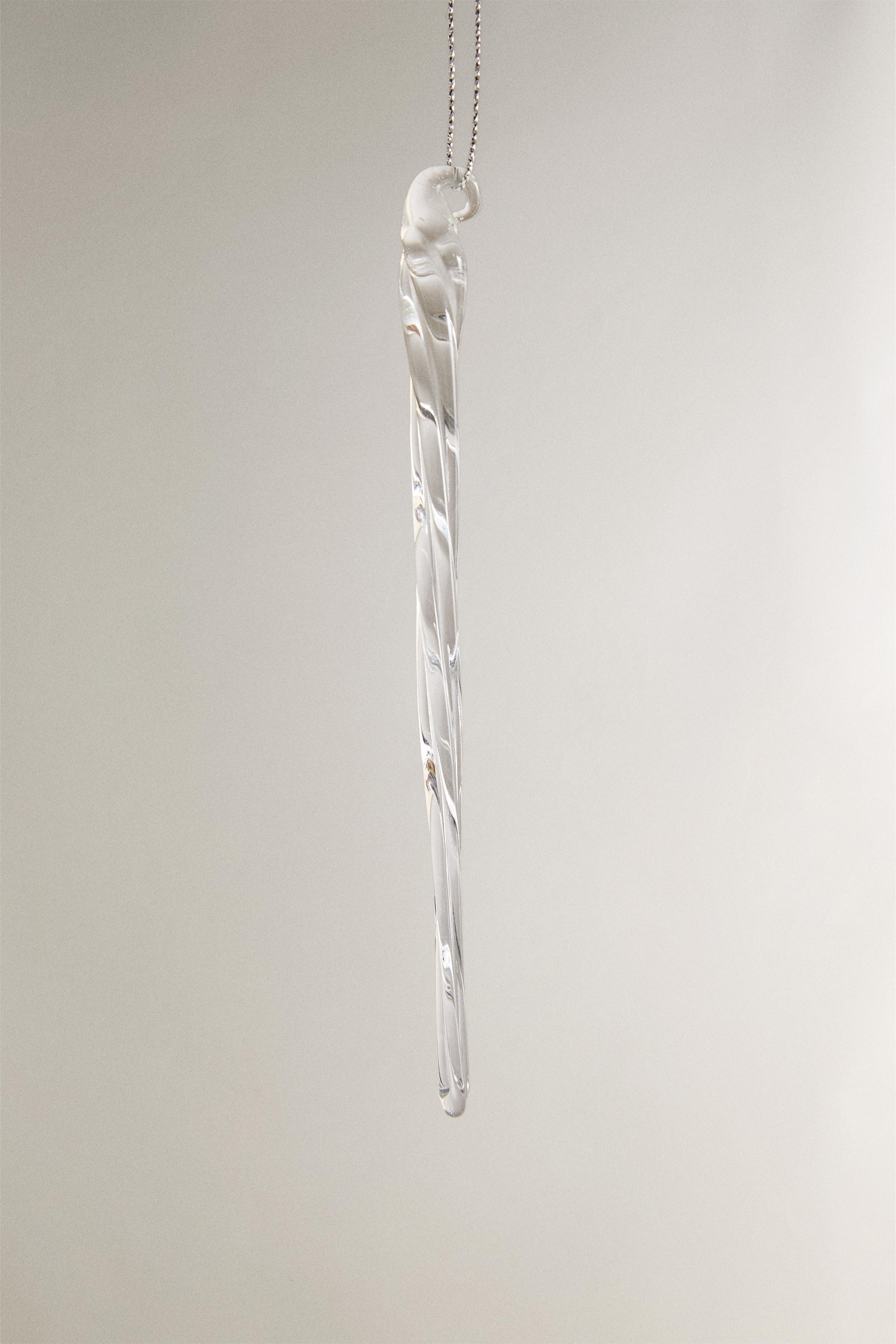 GLASS DROPLET CHRISTMAS TREE ORNAMENT