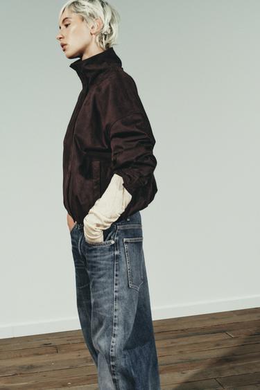 BLOUSON BOMBER EFFET DAIM - Marron de Zara - Image 5