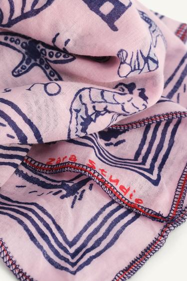 LIMITED EDITION SEA PRINT BANDANA - Pink by Zara - Image 3