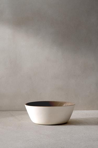 Zara PORCELAIN BOWL SET (SET OF 2) - Brown / White