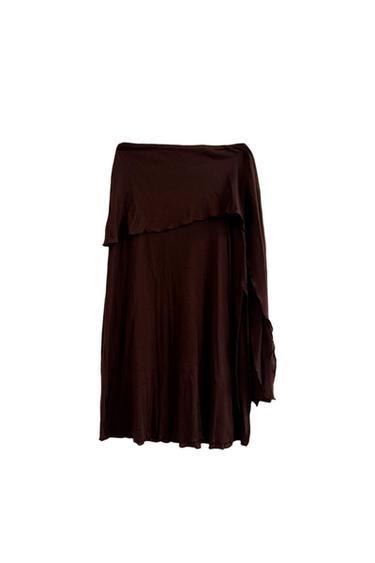 SOFT MIDI SKIRT M I CHOCOLATE BROWN