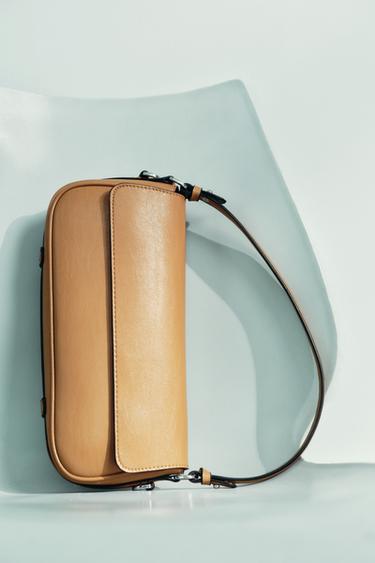 Zara 雙提把斜挎包 - 深棕黃色 - 圖片 0