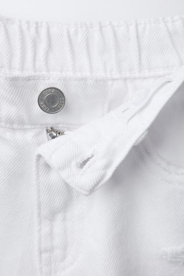 SHORT EN DENIM DÉCHIRÉ - Blanc de Zara - Image 3