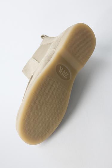 LEATHER DECK ANKLE BOOTS - Ecru White by Zara - Image 6