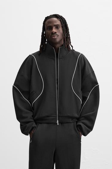 Zara CONTRAST TECHNICAL JACKET - Black
