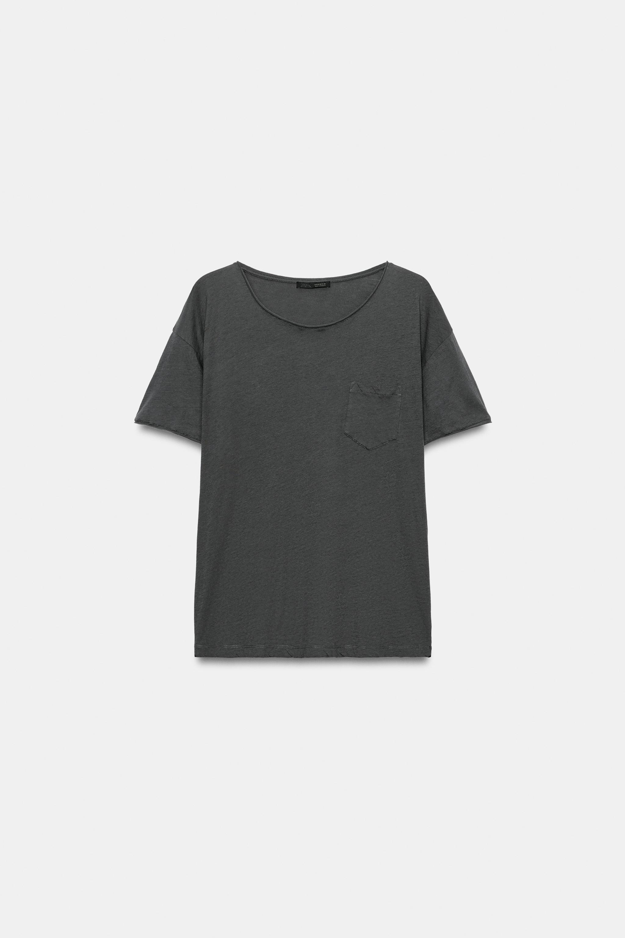 COTTON POCKET T-SHIRT — Anthracite grey