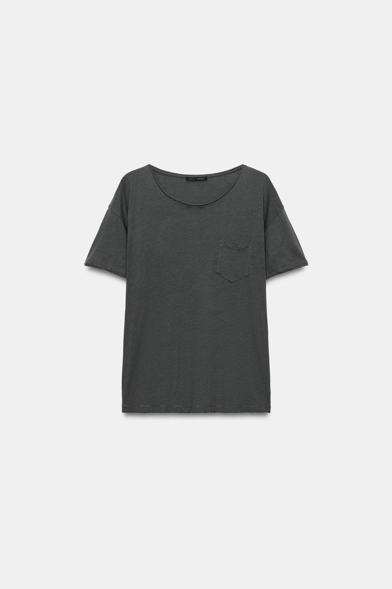 COTTON POCKET T-SHIRT — Anthracite grey