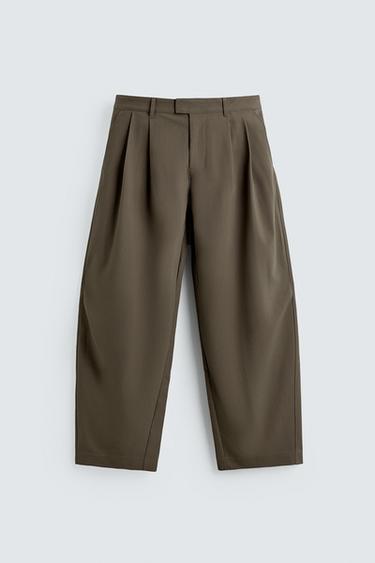 LOOSE-FITTING TROUSERS WITH PLEATS - Brown by Zara - Image 0
