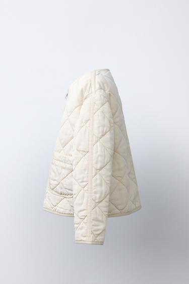 VESTE MATELASSÉE ZIPPÉE - Écru de Zara - Image 2