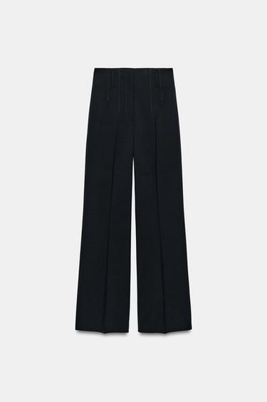 PANTALON TAILLE HAUTE AVEC LAINE ZW COLLECTION - Bleu marine foncé de Zara - Image 5