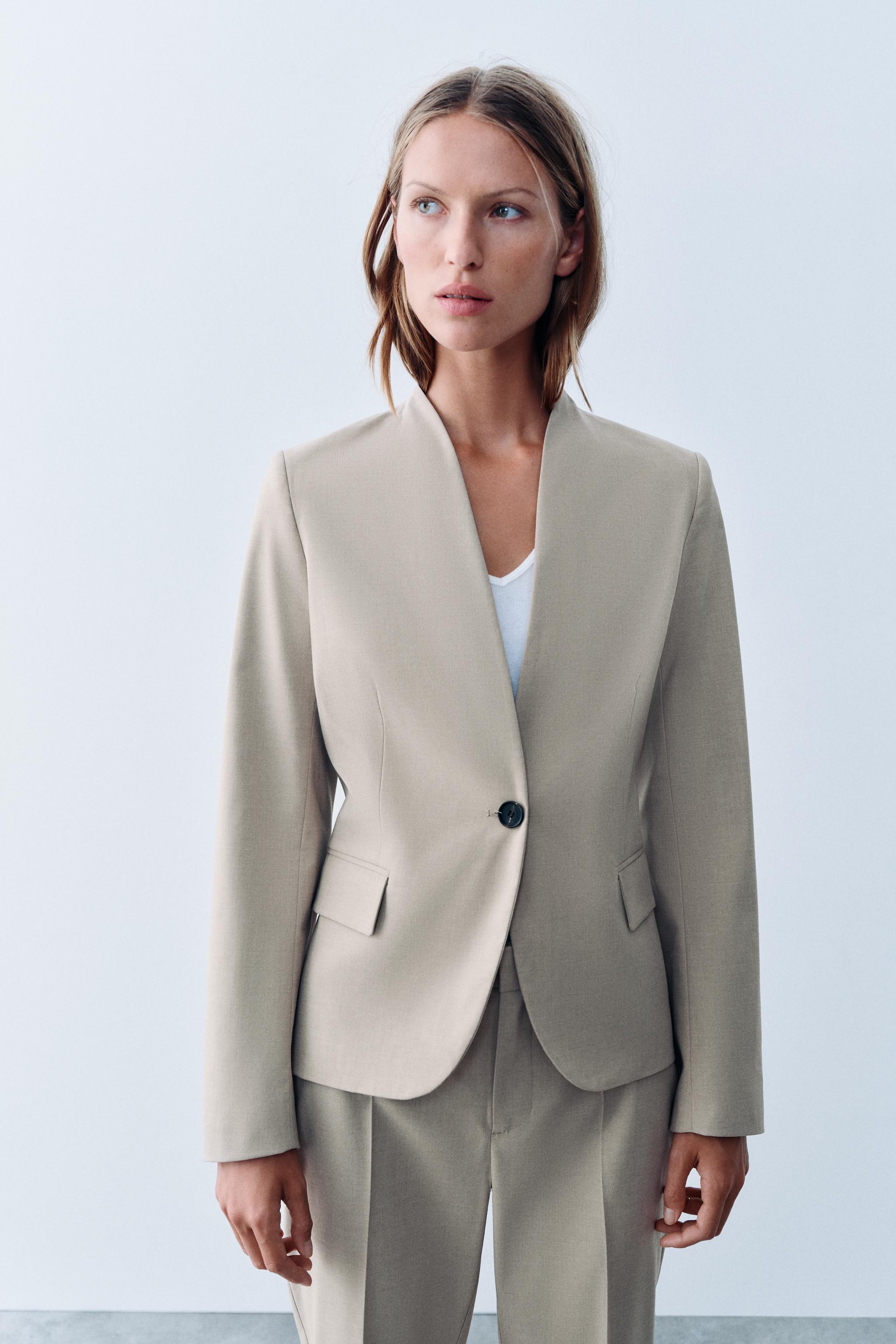 Zara VÜCUDA OTURAN VATKALI BLAZER görsel 2
