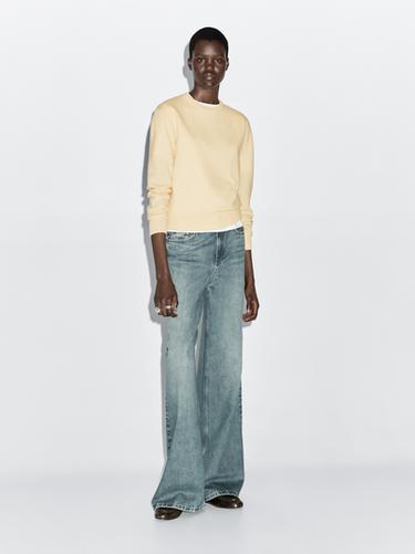 Zara Wool blend crew neck knit sweater - Yellow - Image 0
