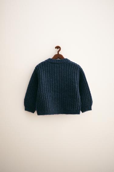 ZARA TIMELESS - CHUNKY KNIT CARDIGAN WITH WOOL - Duck blue de Zara - Image 1