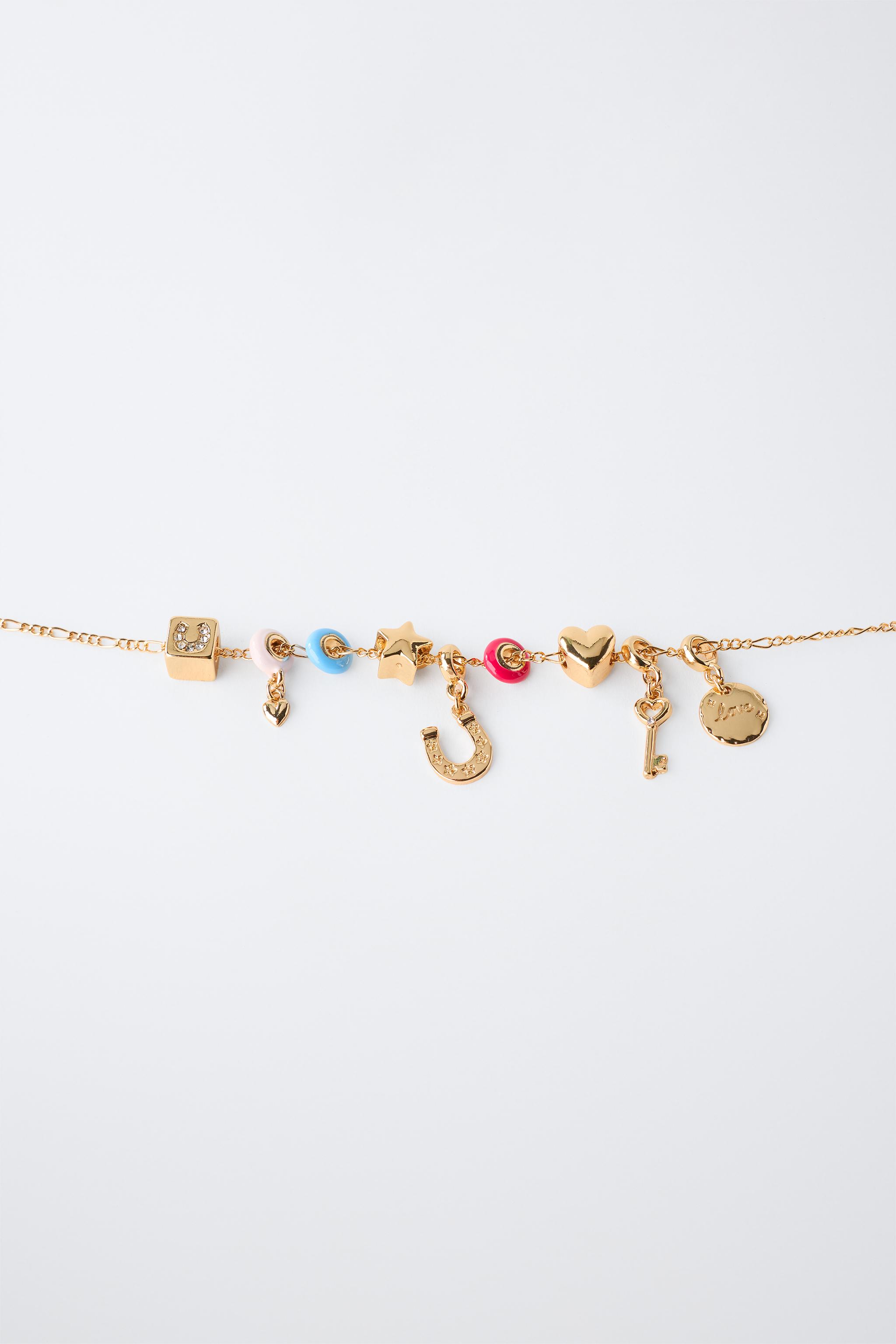 INTERCHANGEABLE CHARM NECKLACE — Golden