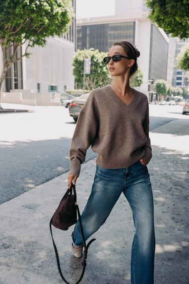 JERSEY SOFT PUNTO ESCOTE PICO - Visón vigoré de Zara