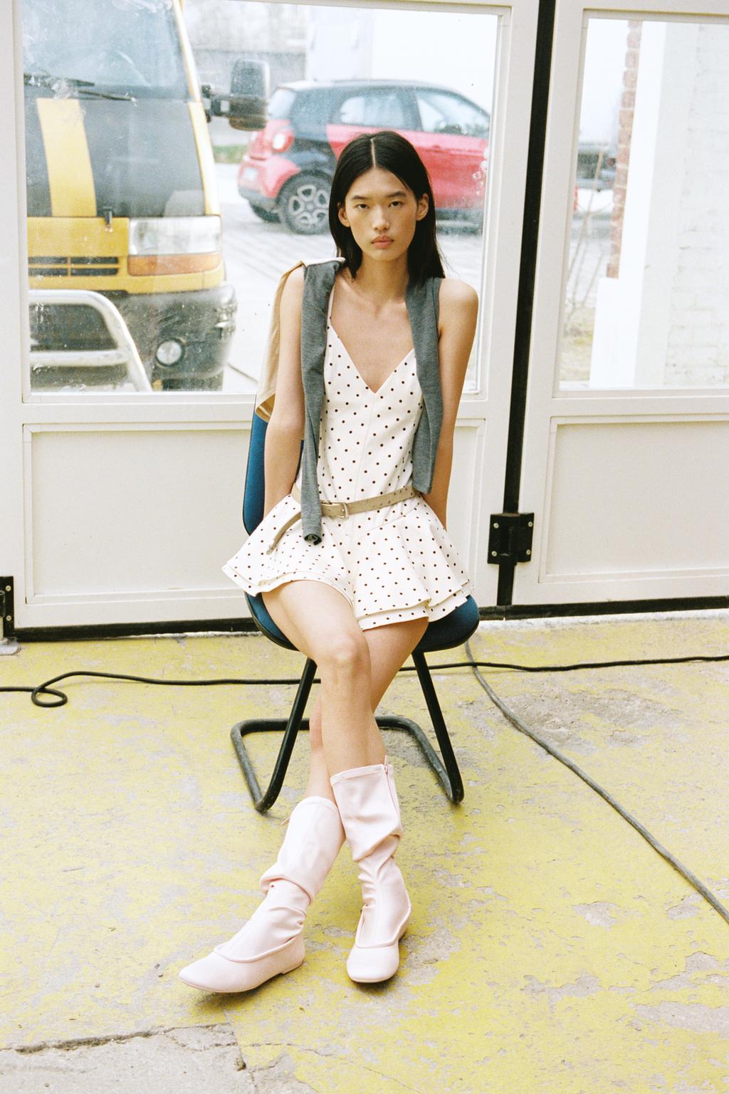 SHORT POLKA DOT JUMPSUIT DRESS - image 2