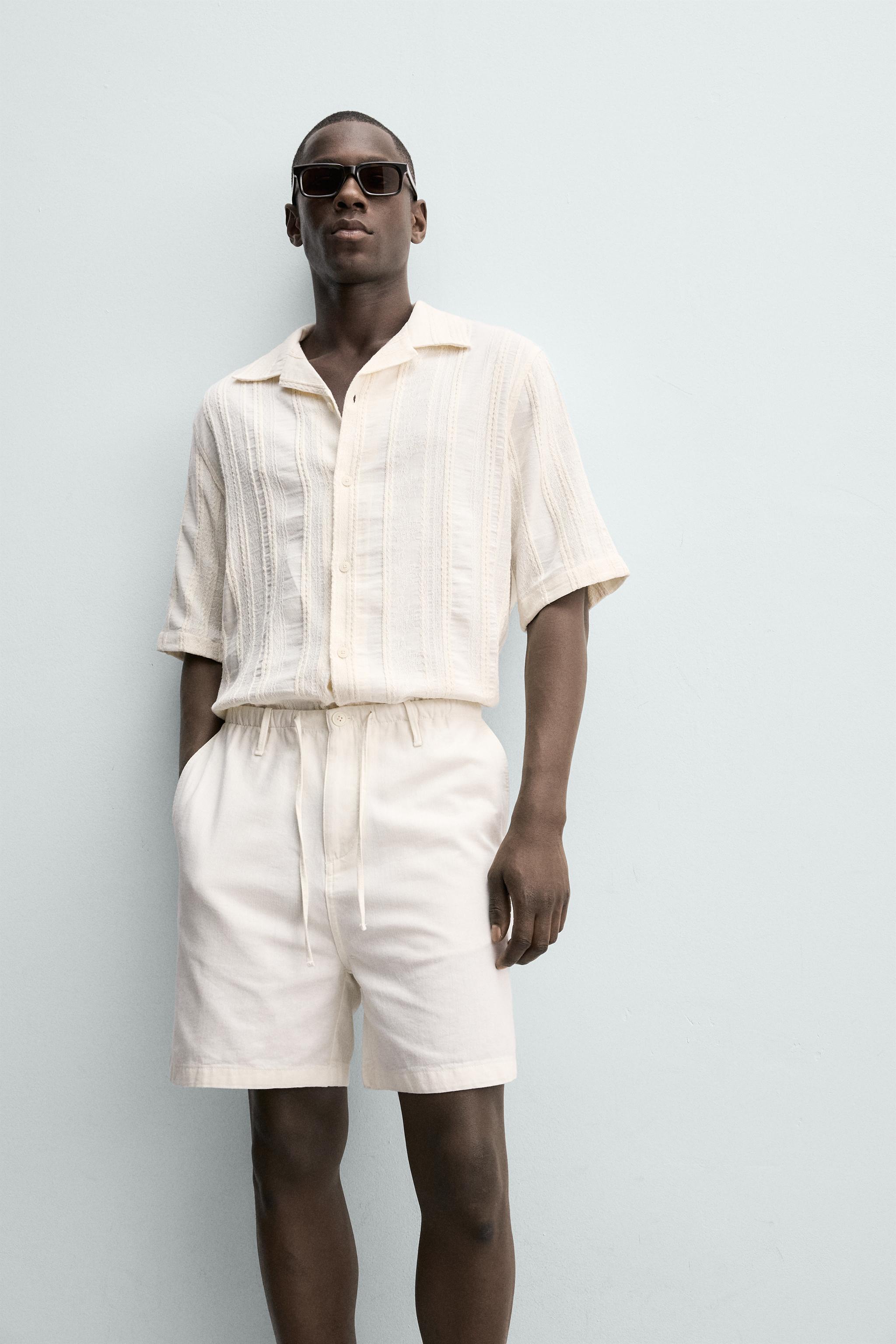 REGULAR FIT COTTON BLEND SHORTS