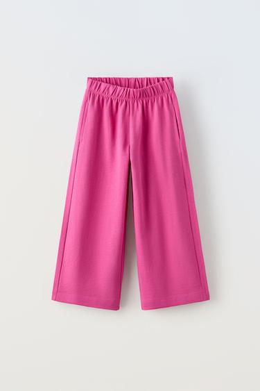 CALÇA WIDE LEG LISA - Rosa da Zara - Imagem 0