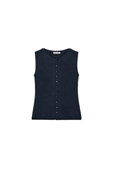 HENLEY WAISTCOAT - Navy blue by Zara