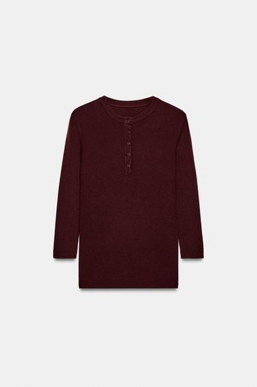 JERSEY PANADERO PUNTO - Burgundy de Zara - Imagen 0