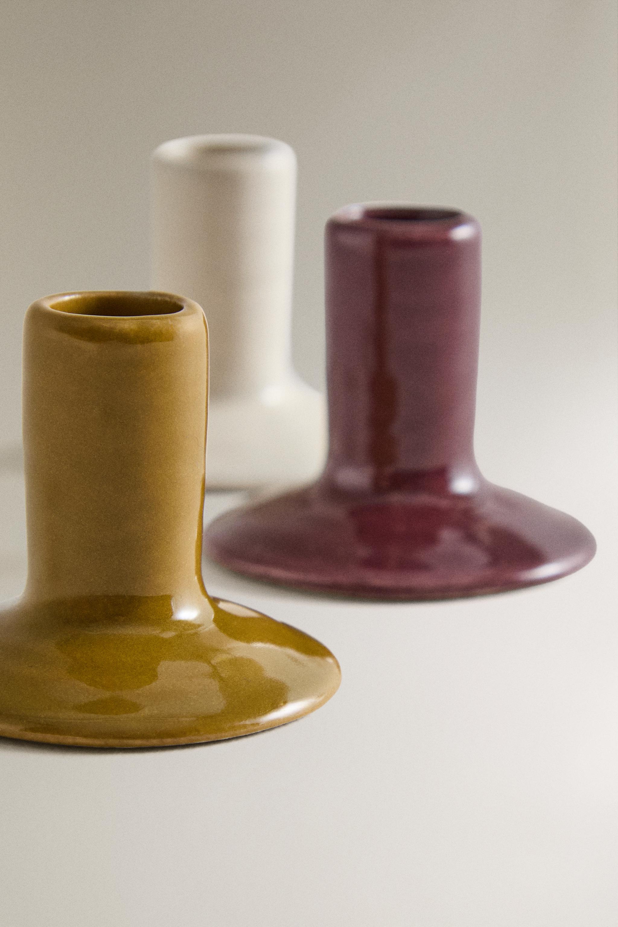 STONEWARE CANDLESTICK SET (PACK OF 3)