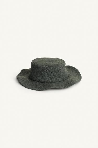 SOMBRERO ESPIGA CON LANA LIMITED EDITION  - kaki-med de Zara