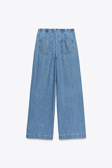 JEANS Z1975 JOGGER WIDE LEG - Mid-blue by Zara