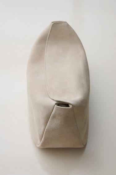 CLUTCH-NECESSAIRE AUS VELOURSLEDER - Beige von Zara